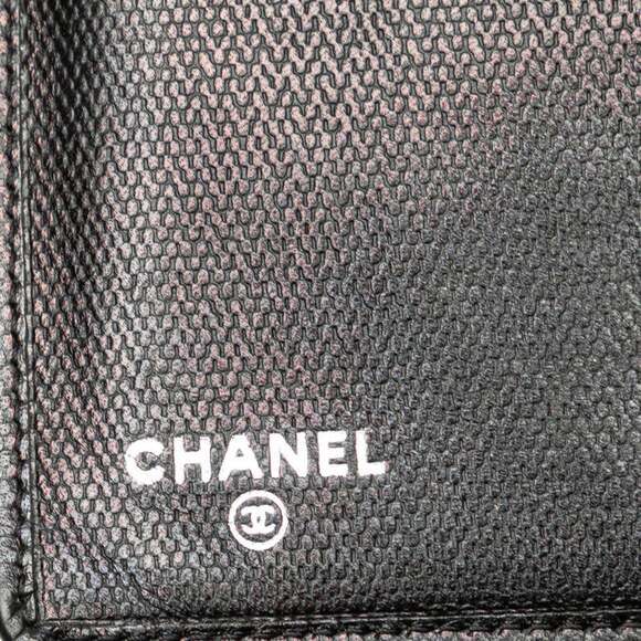 CHANEL Authentic Black Leather Wallet